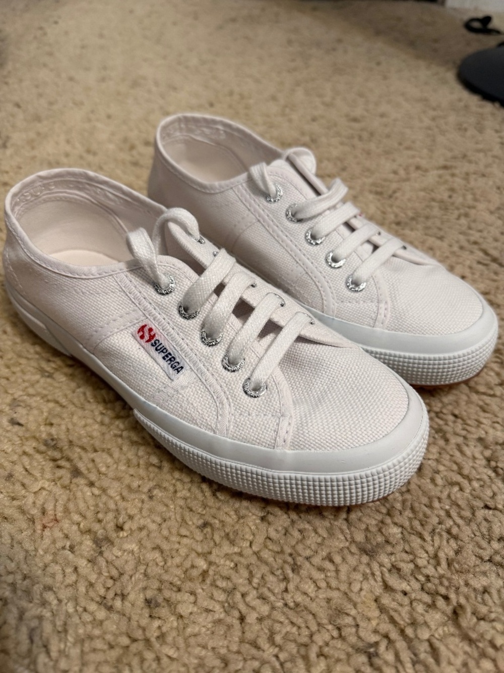 Superga 2750 Cotu Classic White Sneakers Size 35 Worn Once